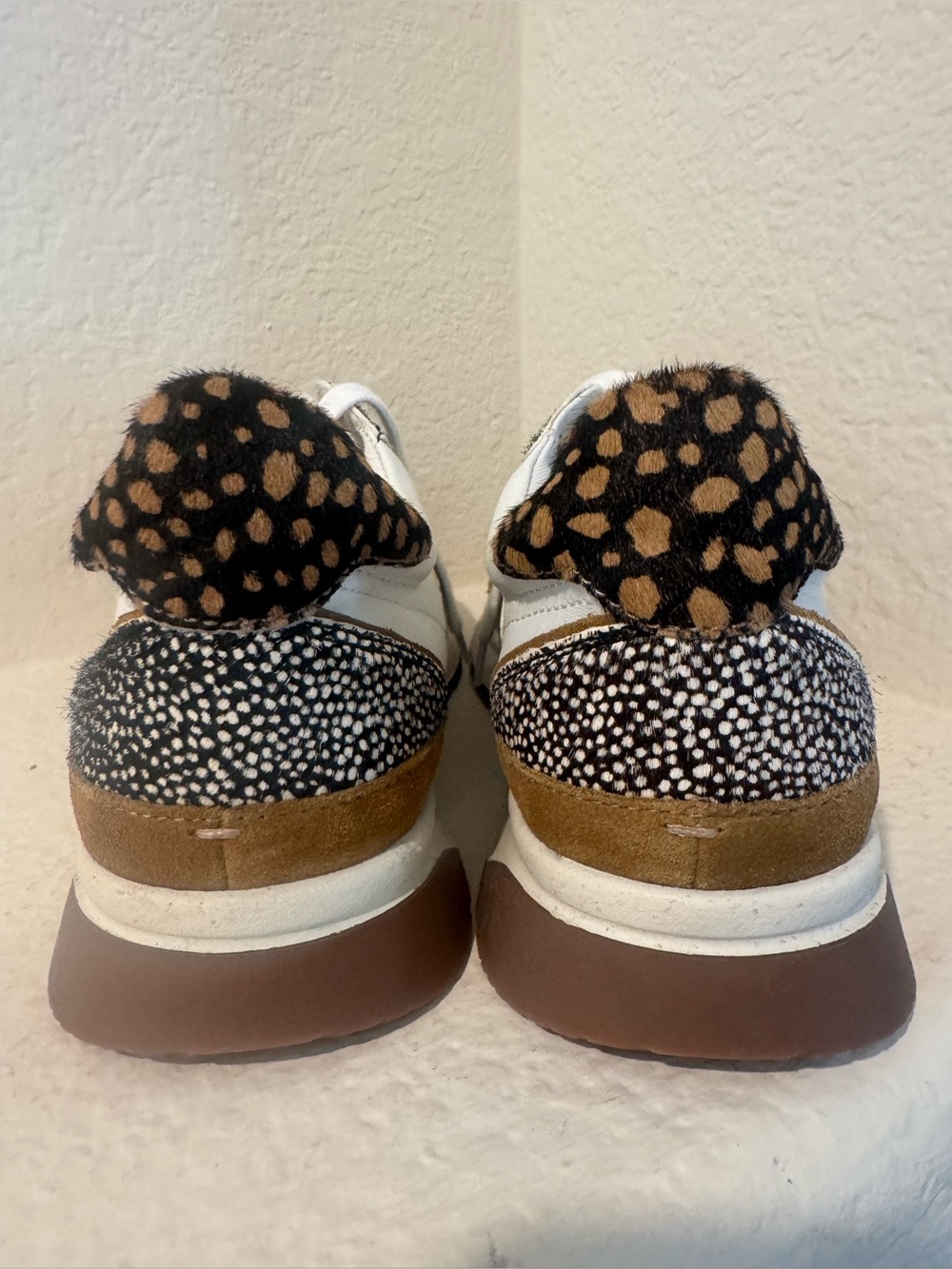 Madewell Kickoff Leather Calf Hair Trainer Sneaker Size 9.5 Like New - Picture 2 of 7